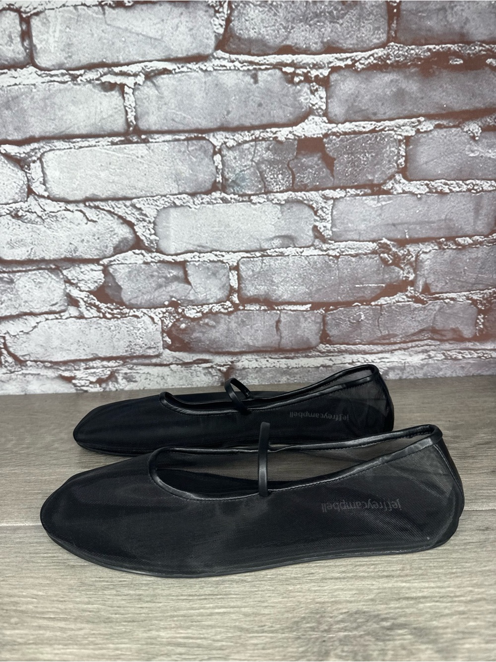 Jeffrey Campbell Black Mesh Swan Lake Moira MaryJane Ballet Flats women sz 8.5US - Picture 10 of 16
